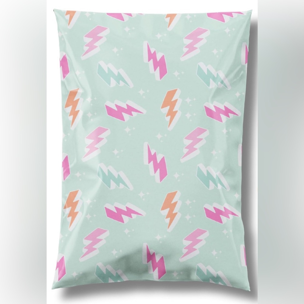 25 Colorful Lightning Bolt Poly Mailers 6x9 | Small Business Packaging
